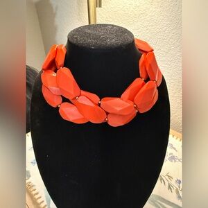 Bold Orange Statement Necklace